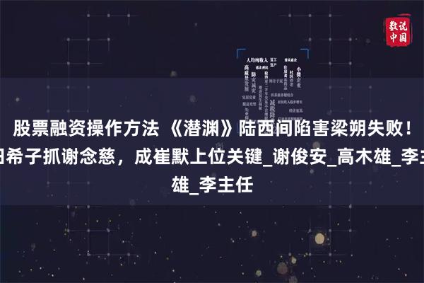 股票融资操作方法 《潜渊》陆西间陷害梁朔失败！平田希子抓谢念慈，成崔默上位关键_谢俊安_高木雄_李主任